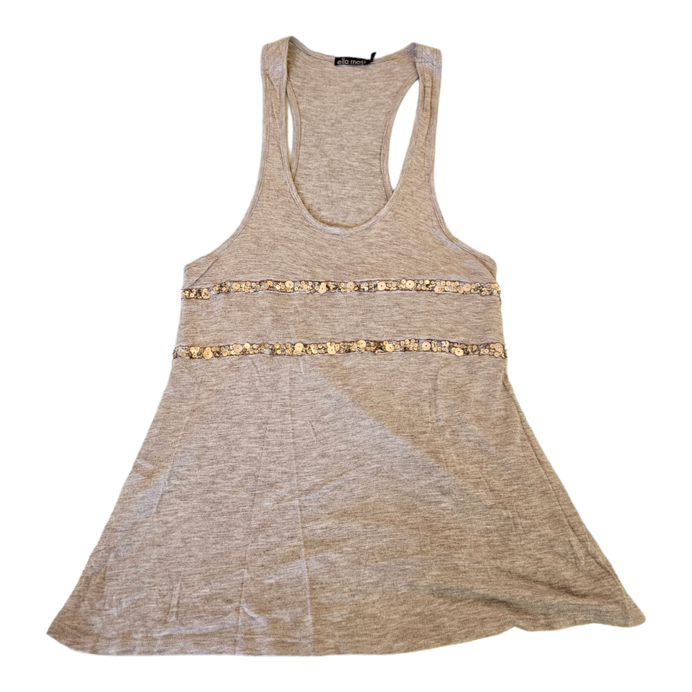 Ella Moss Small Light Gray Sequin Tank Top